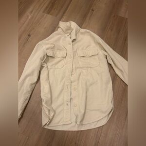 Cream corduroy button-up jacket